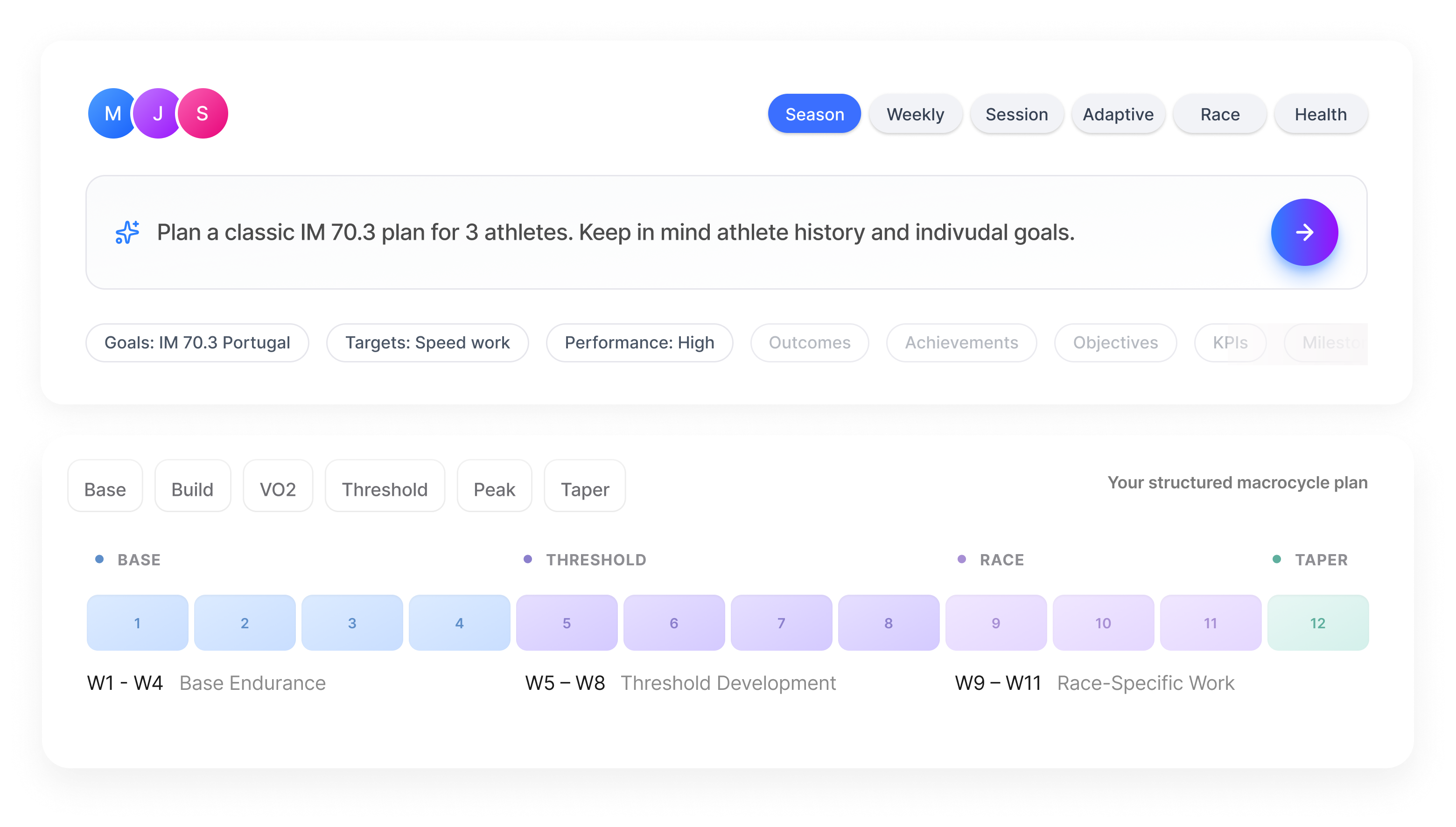 Horizon Coach interface demonstration 2