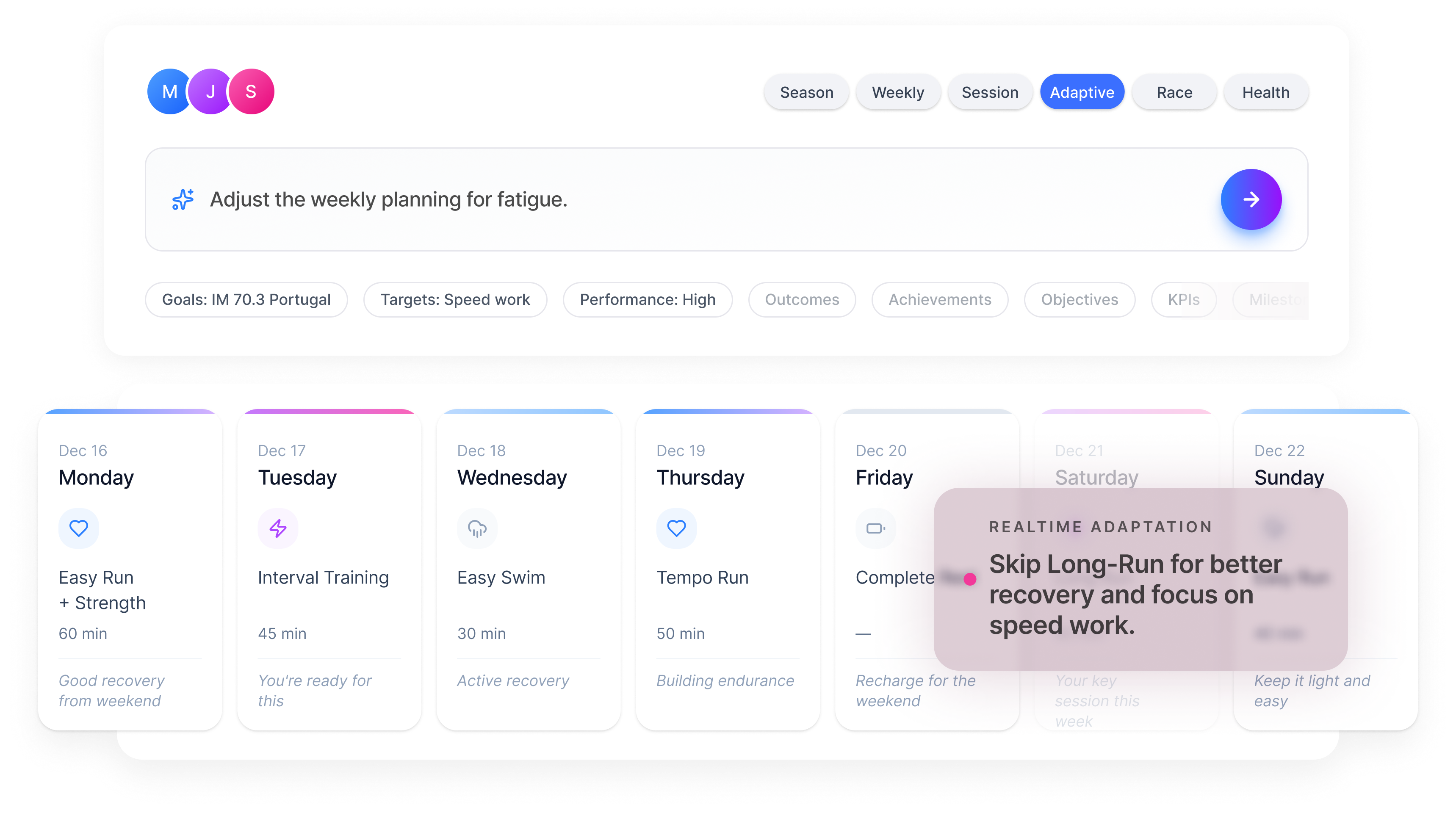 Horizon Coach interface demonstration 4